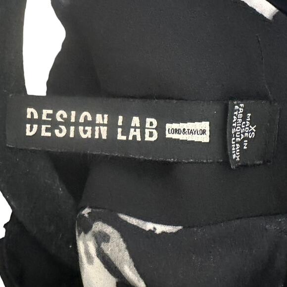 Design Lab Romper High Neck Shorts Long Sleeve Floral Black Grey White XS NWOT - Picture 11 of 14